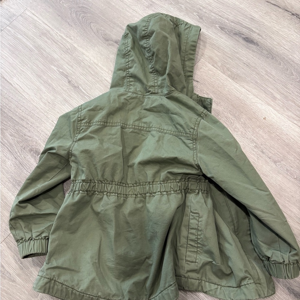 Old Navy Kids Olive Hooded Raincoat - Picture 4 of 5